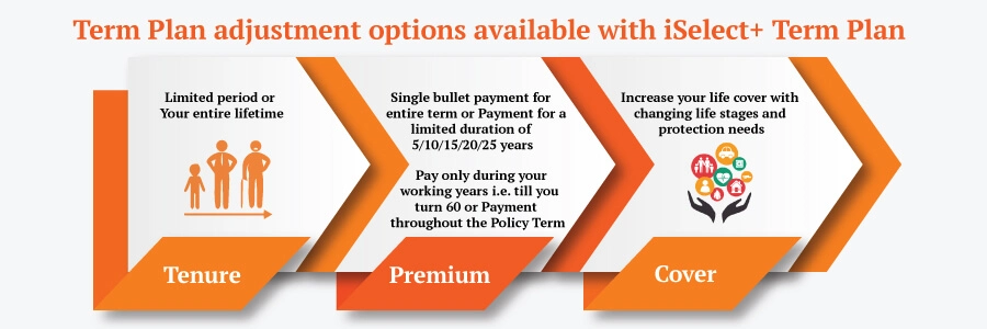 how to term plan adjustments options?